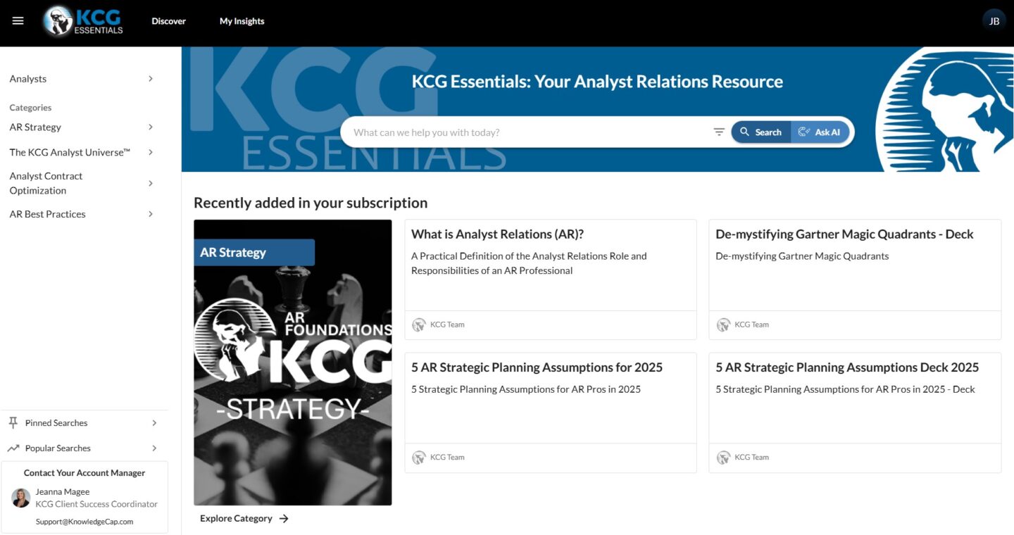 The KCG Essentials platform enhances how clients access their content